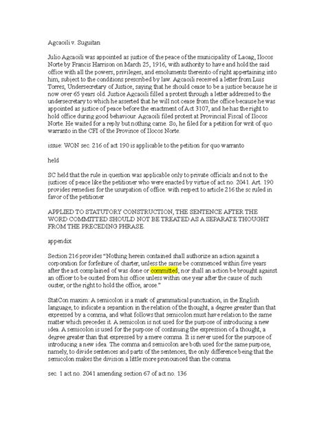 agcaoili v. suguitan|JULIO AGCAOILI vs. ALBERTO SUGUITAN (Case Digest).